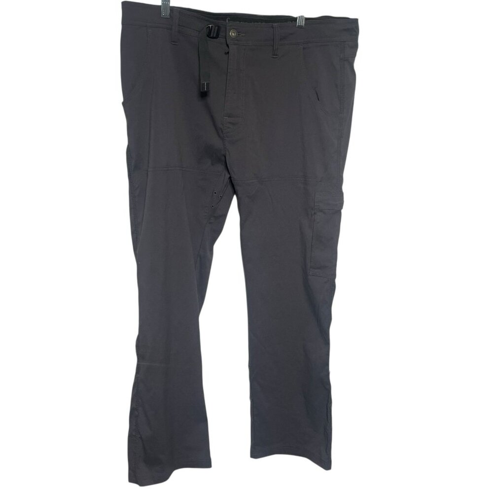 prAna Pants Mens 38 Zion Gray Outdoor Hiking Belt Cargo Stretch Grocers